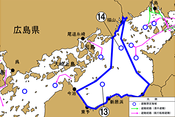 燧灘海域　避難想定海域
